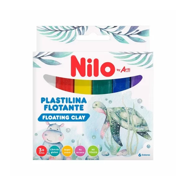 PLASTILINA  FLOTANTE NILO BY ARTI CREATIVO X6 COLORES