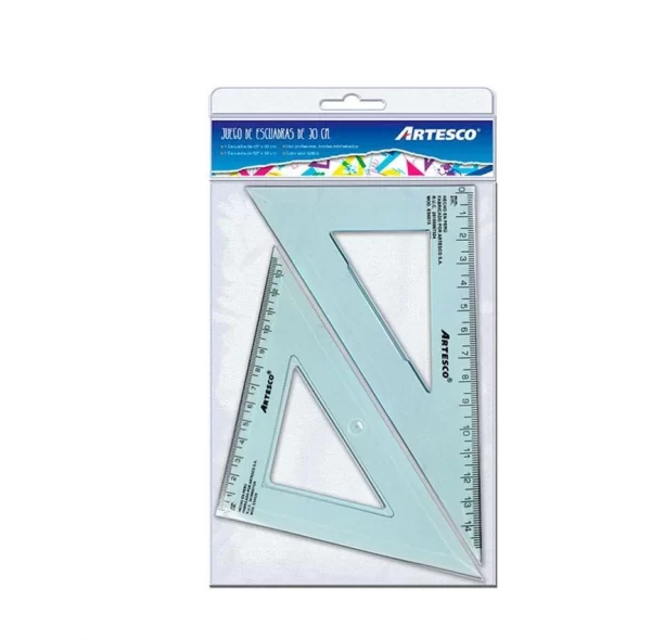 JUEGO DE ESCUADRAS ARTESCO 30 CM