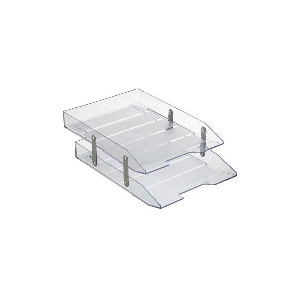 PORTA PAPELERO DE 2 BANDEJAS A4 US-5022 TRANSPARENTE