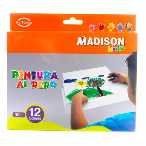 PINTURA AL DEDO MADISON KIDS X12 COLORES 30 ml
