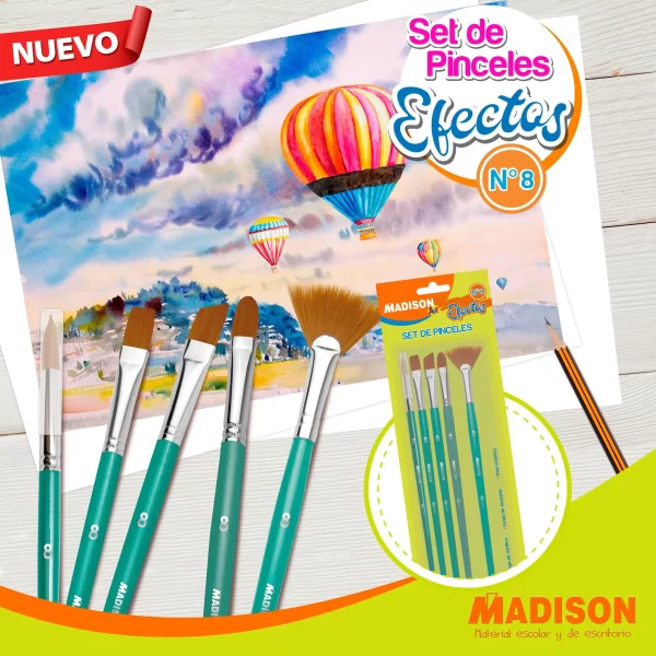 SET DE PINCELES EFECTOS N 8 MADISON