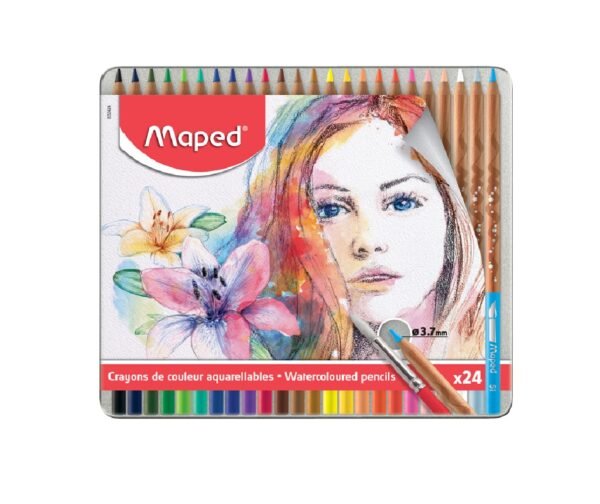 COLORES ACUARELABLES X24 MAPED CAJA METÁLICA