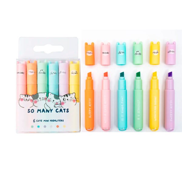 MINI RESALTADORES PASTELES  SO MANY CASTS X6 COLORES MYG - Image 3