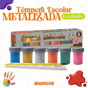 TEMPERA ESCOLAR METALIZADA MADISON X6U.