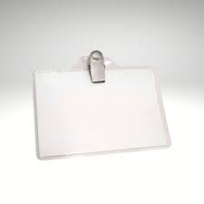 IDENTIFICADOR HORIZONTAL PVC CON PINZA 100X68MM- CRISTAL
