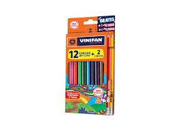12 LAPICES DE COLORES + 2 LAPICES VINIFAN