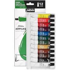 SET DE PINTURAS ACRILICAS PEBEO X12 COLORES