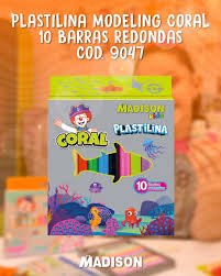 PLASTILINA CORAL REDONDA 10 BARRAS