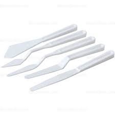 JUEGO DE ESPATULAS PLASTICAS BLANCAS WORISON