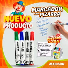 MARCADOR PARA PIZARRA MADISON X4 COLORES