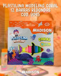 PLASTILINA CORAL REDONDA 12 BARRAS