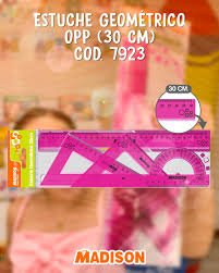 ESTUCHE GEOMETRICO DE 30CM FUCCIA MADISON